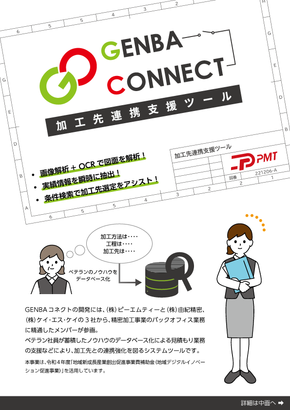 加工先連携支援ツール［GENBA CONNECT］―ダウンロード資料│株式会社ピーエムティー